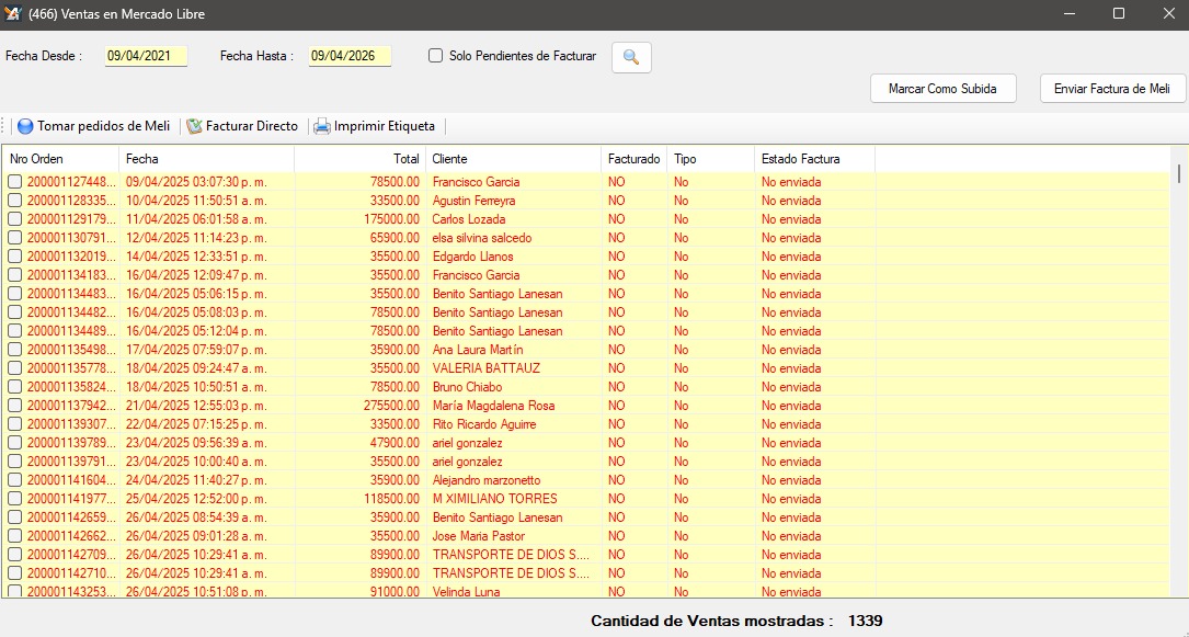 Gestión de ventas y etiquetas de envío en Mercado Libre